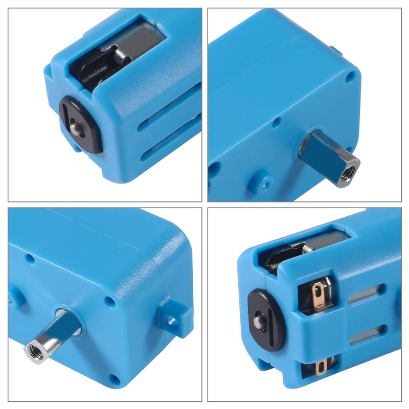 DORHEA 4Pcs Metal Gear Motor TT DC 3V-6V Gear Motor Ratio 1:90 All Metal Speed Reducer Gear Box Motor Single Axis Motor for Robot Smart Car DIY RC Toys Electric Motor Gearbox Blue - Image 3