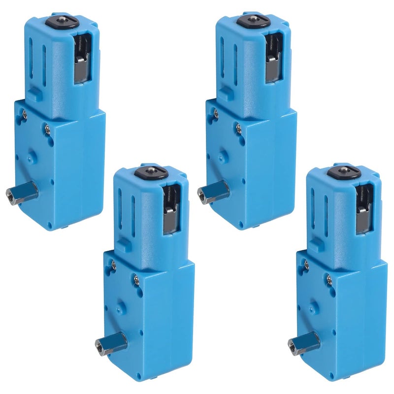 DORHEA 4Pcs Metal Gear Motor TT DC 3V-6V Gear Motor Ratio 1:90 All Metal Speed Reducer Gear Box Motor Single Axis Motor for Robot Smart Car DIY RC Toys Electric Motor Gearbox Blue - Image 1