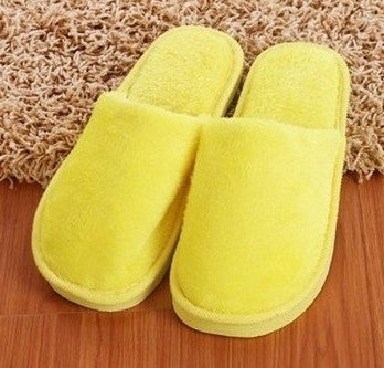 Winter Couple Plush Warm Home Slippers Cotton EVA green female  - Image 2