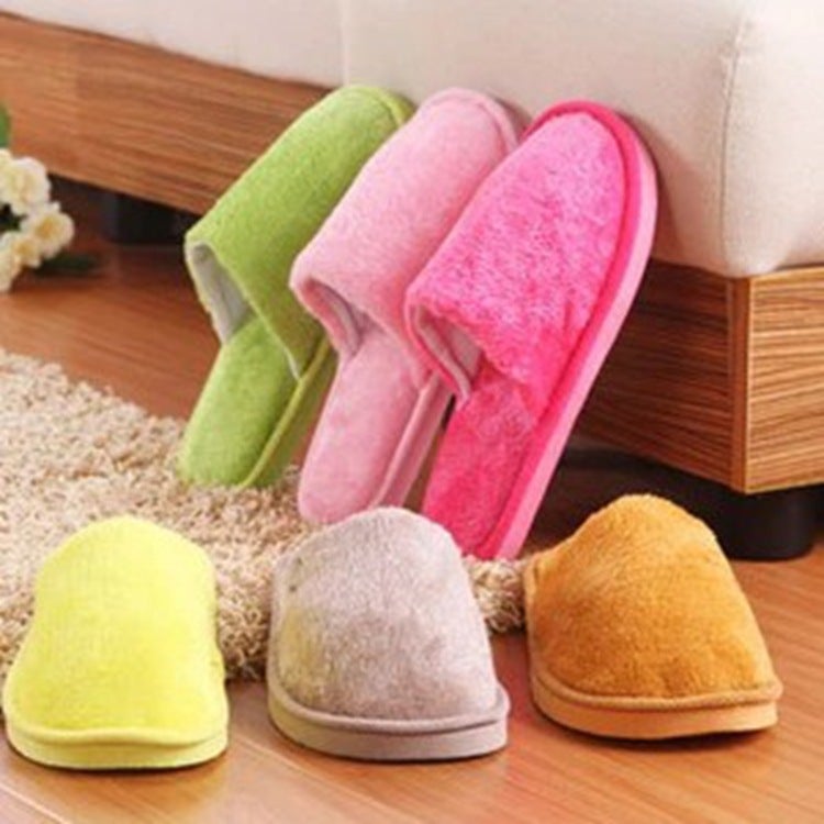 Winter Couple Plush Warm Home Slippers Cotton EVA green female  - Image 5