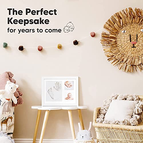 BABIES BLOOM Baby Handprint and Footprint Keepsake Frame for Newborn Baby, Gifts New Mom, Baby Shower Gifts, Baby Milestone Picture Frames (White/White) - Image 4