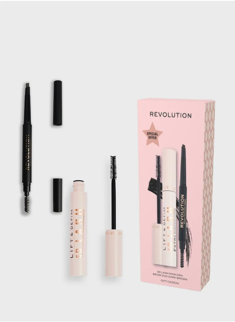 REVOLUTION 5D Lash Mascara (1296496) & Duo Brow Dark Brown (1708326, Savings 27%