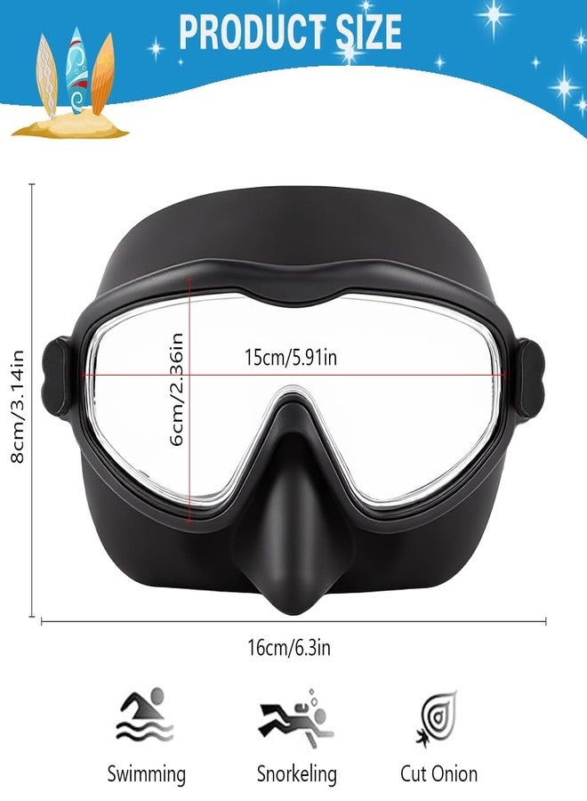 PROBEROS® Premium Swimming Goggles for Men & Women, 2-in-1 Wide View Goggles UV Protection & Anti-Glare Lenses with Anti-Choke Nose Cover & Earplugs, Adjustable No Pressure Swim Goggles, Black - Image 2
