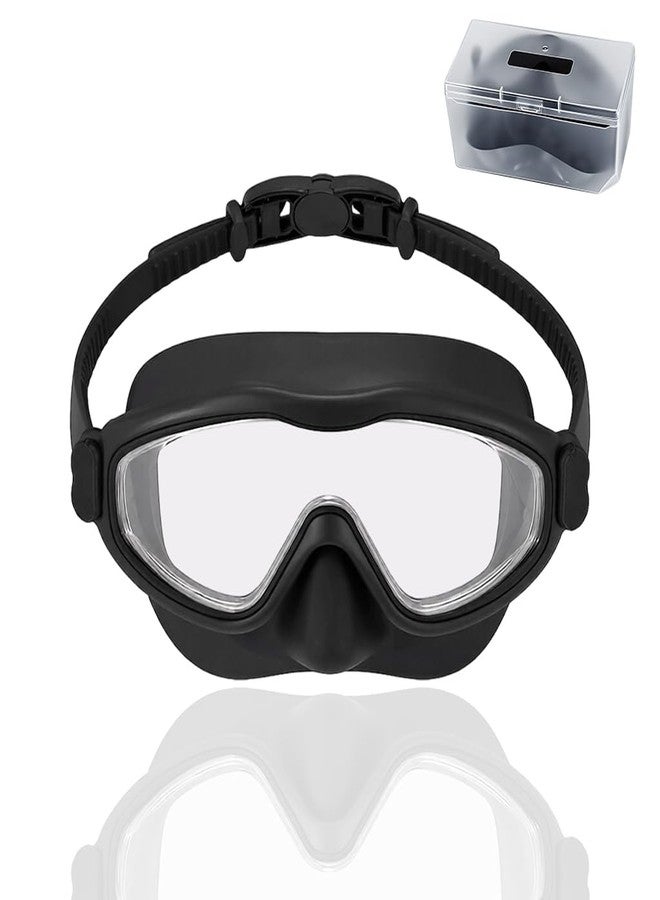 PROBEROS® Premium Swimming Goggles for Men & Women, 2-in-1 Wide View Goggles UV Protection & Anti-Glare Lenses with Anti-Choke Nose Cover & Earplugs, Adjustable No Pressure Swim Goggles, Black - Image 1