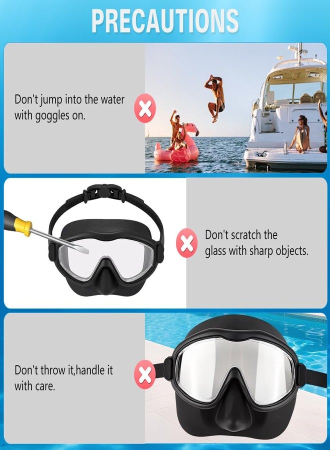 PROBEROS® Premium Swimming Goggles for Men & Women, 2-in-1 Wide View Goggles UV Protection & Anti-Glare Lenses with Anti-Choke Nose Cover & Earplugs, Adjustable No Pressure Swim Goggles, Black - Image 3