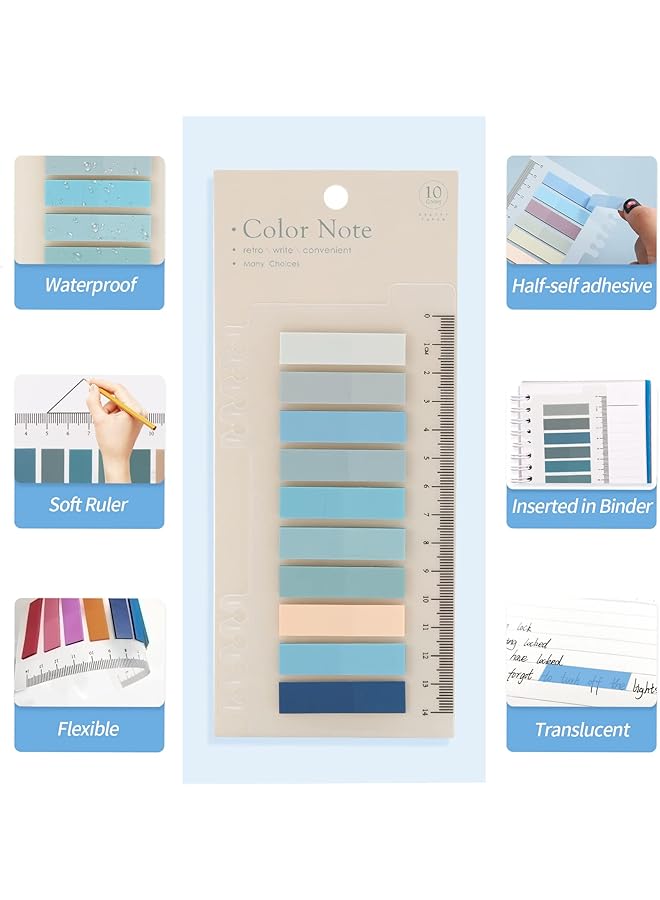 erorex Sticky Tabs For Annotating Books Clear Sticky Notes For Binders Page Markers For Notebooks Multi Colored Writable And Repositionable Book Flags Strip Index Tabs 2000Pcs  - Image 4