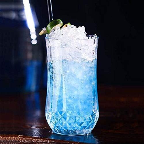 GRETZOMALL GRETZOMALL Transparent Diamond Highball Glass Tumblers Crystal Old Fashioned Glass for Water Juice Beer Wine Cocktails Whiskey Pack of 6  - Image 5