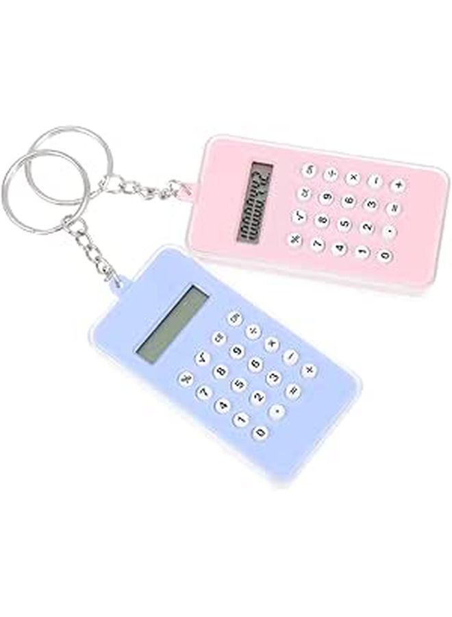 2 Cute Calculator Pendant Keychain Backpack Ornament for Girls - Image 1