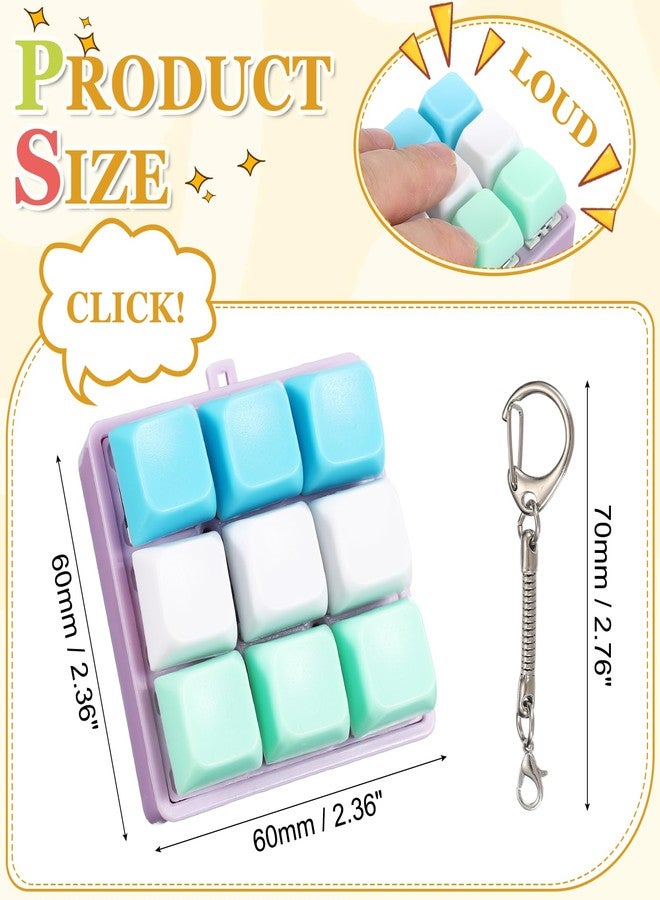 PATIKIL Keyboard Fidget Keychain, Keyboard Fidget Toy Button Finger Clicker Decompression Toys, Stress Relieve Gifts for Adult to Relieve Stress Pass The Time, Style F - Image 2