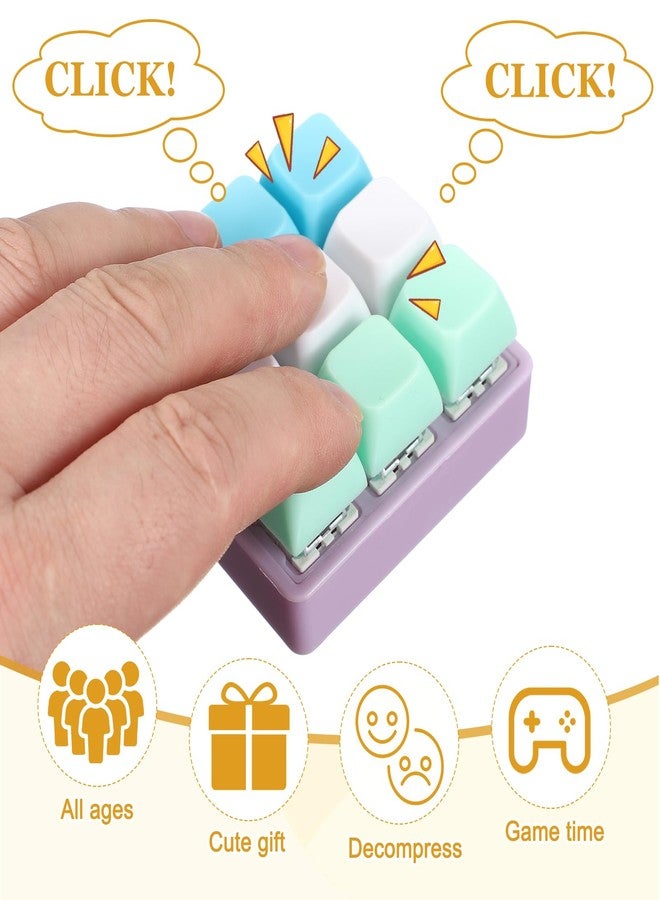 PATIKIL Keyboard Fidget Keychain, Keyboard Fidget Toy Button Finger Clicker Decompression Toys, Stress Relieve Gifts for Adult to Relieve Stress Pass The Time, Style F - Image 4