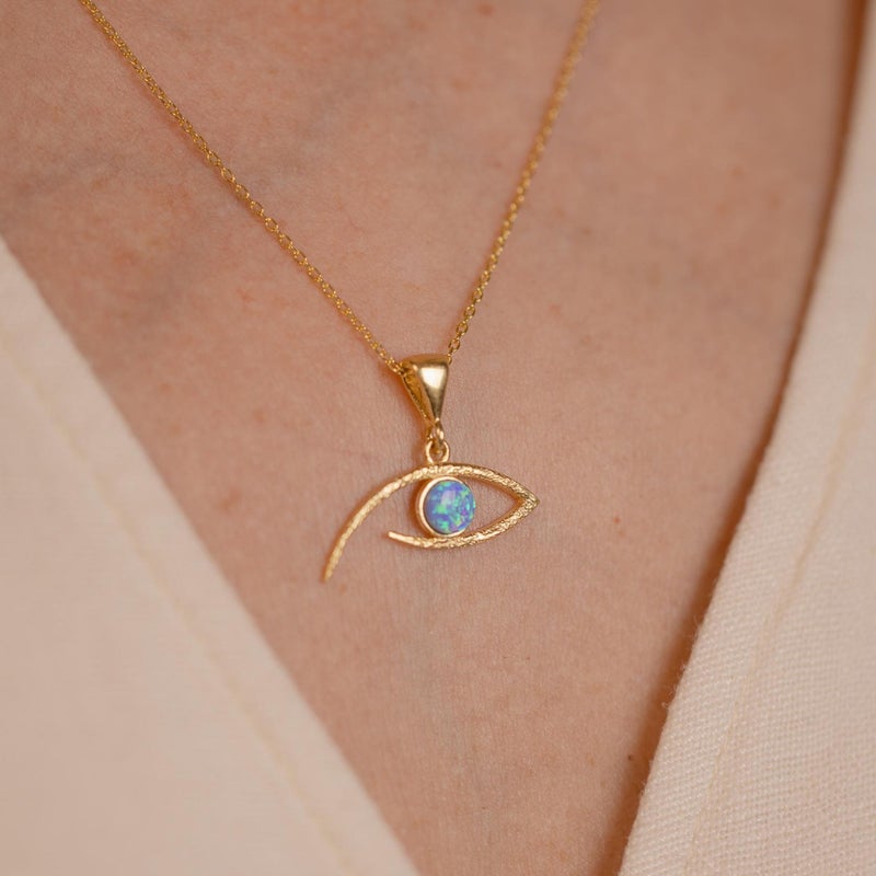 WU Ins New Devil Eye Starburst Shining Opal Pendant Hollow Carved Necklace for Men and Women - Image 2