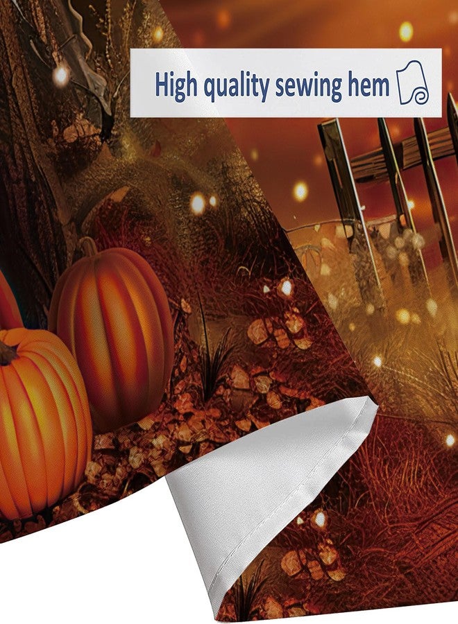 GOAOK Rustic Fall Shower Curtain, Autumn Pumpkin Harvest Thanksgiving Shower Curtain Set, Rusitc Halloween Forest Shower Curtain Set,Fall Farmhouse for Bathroom with Hook Fabric Polyester 72''X72'' - Image 5