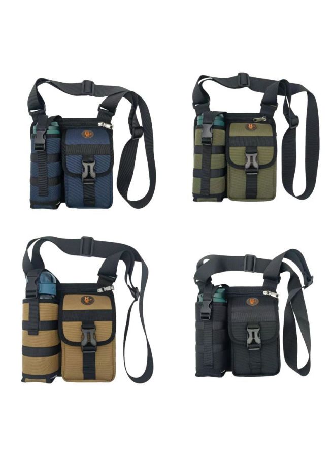 Shoulder Crossbody Men's Bag Casual Walking Cup Bag Outdoor Travel Small Backpack Wear-resistant Waterproof Practical Satchel-Color:Black - Image 2
