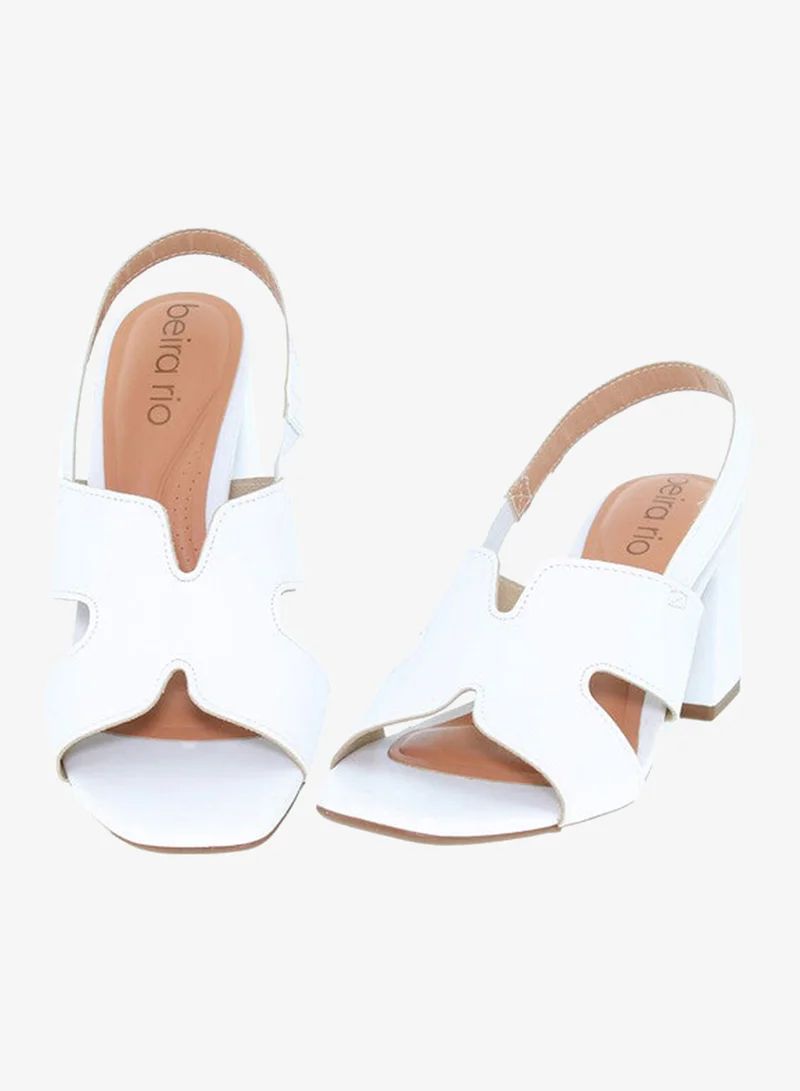 Beira Rio White High Heels Sandals with Back Strap – Elegant sling Back Heels for Girls & Ladies for Women | Best Price UAE