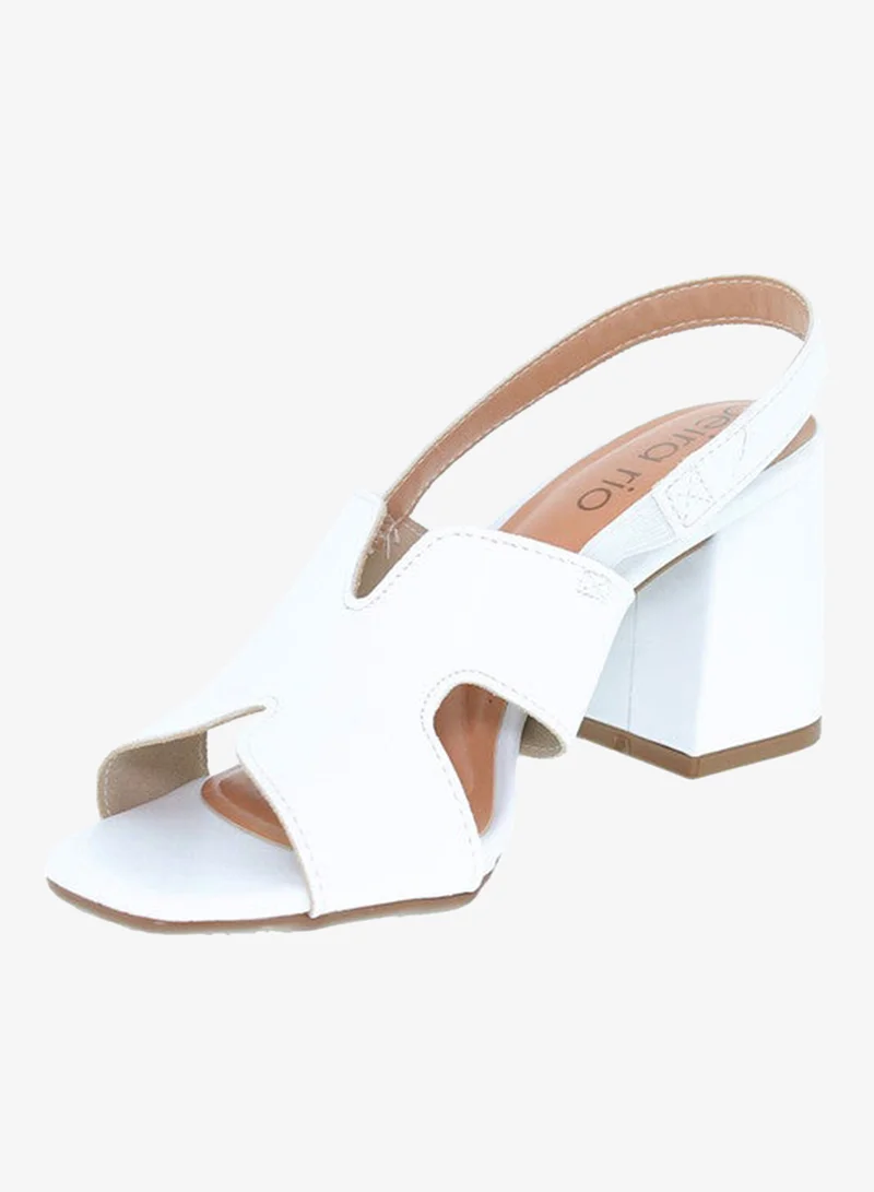 Beira Rio White High Heels Sandals with Back Strap – Elegant sling Back Heels for Girls & Ladies for Women | Best Price UAE