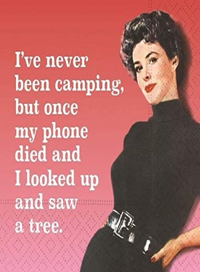 I've Never Been Camping Cocktail Napkins - 20 Beverage Napkins, Red