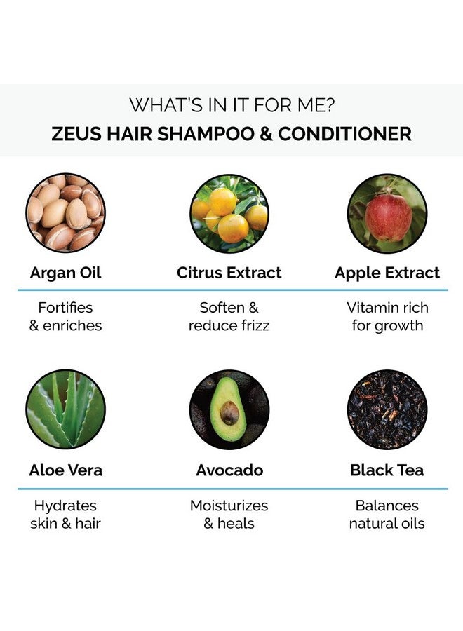 Zeus Moisturizing Daily Hair Wash Set - Shampoo & Conditioner Combo With Natural Fruit Extracts For Healthy, Stronger & Smoother Hair (Made In Usa) Verbena Lime - Image 2