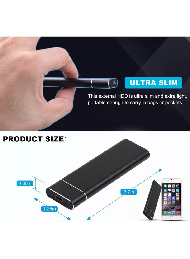 Portable External Hard Drive , Mini SSD Hard Drives,Solid State External Drives,Computer Backup Drive,USB 3.1 to Type-C Support Data Storage Transfer for Windows XP PC Laptop and Mac - Image 5