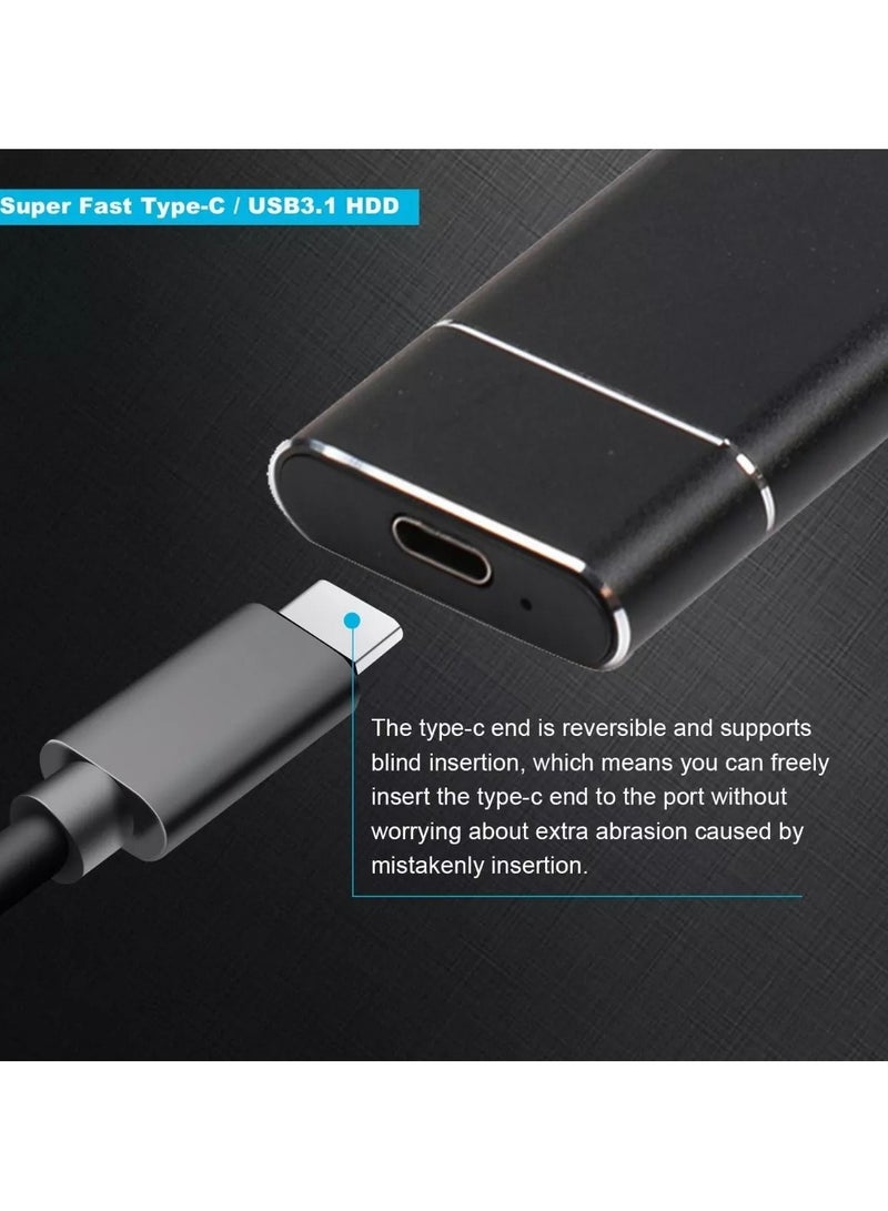 Portable External Hard Drive , Mini SSD Hard Drives,Solid State External Drives,Computer Backup Drive,USB 3.1 to Type-C Support Data Storage Transfer for Windows XP PC Laptop and Mac - Image 3