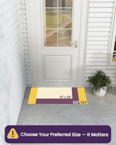 DEXI Front Door Mat Outside Entrance Heavy Duty Non Slip Low Profile Doormat for Entryway Trap Dirt and Moisture Welcome Mats Easy Clean Patio Garage 17x29 Black - Image 3