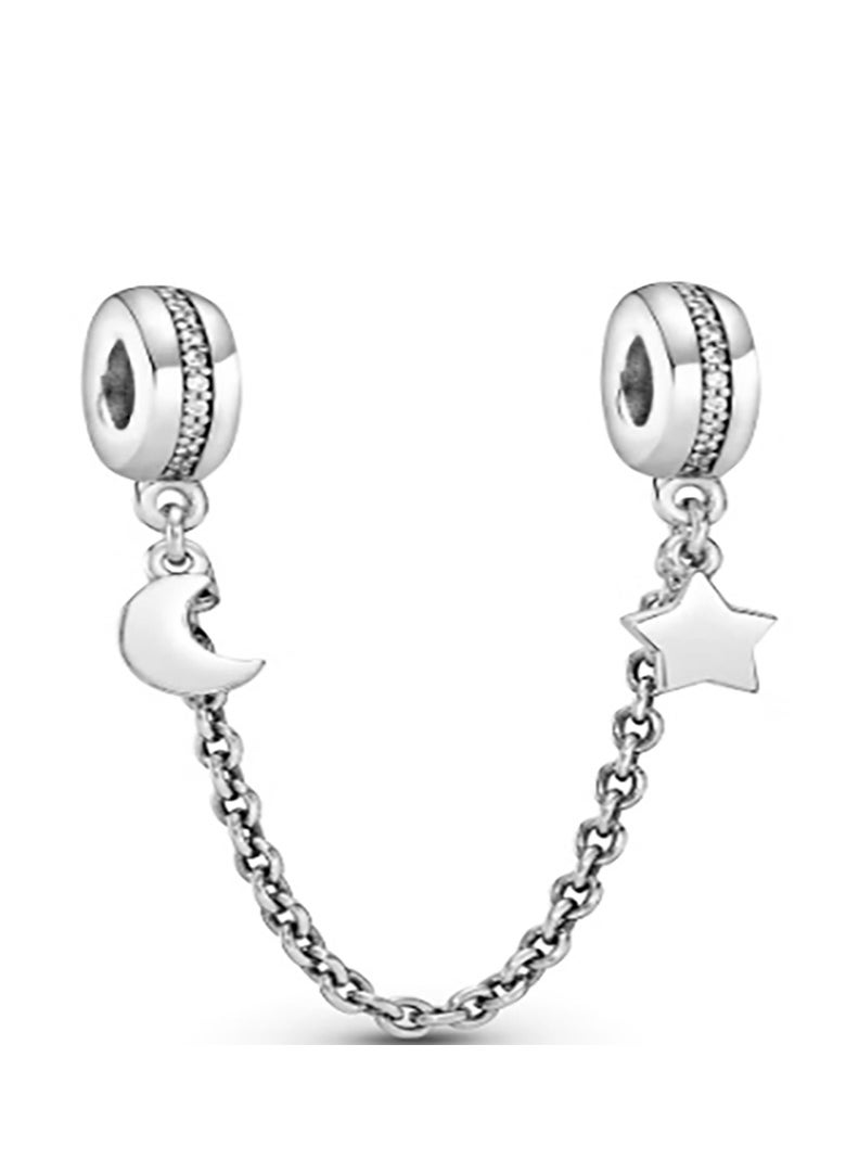 Pandora Violet Sterling Silver Jewelry Half Moon and Star Bracelet  - Image 1