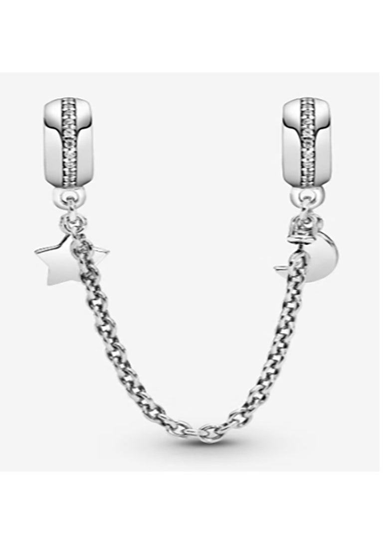 Pandora Violet Sterling Silver Jewelry Half Moon and Star Bracelet  - Image 2