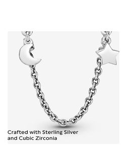 Pandora Violet Sterling Silver Jewelry Half Moon and Star Bracelet  - Image 3