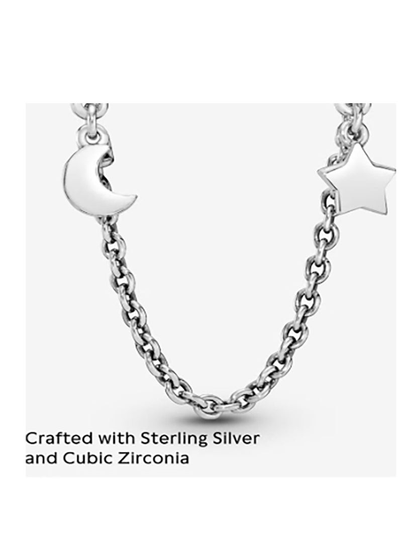 Pandora Violet Sterling Silver Jewelry Half Moon and Star Bracelet  - Image 3