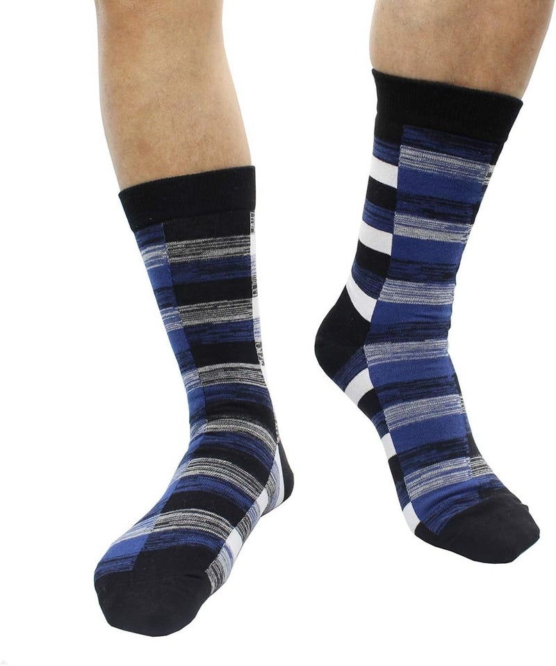 TOEJYJ Mens Fun Dress Socks, Pattern Funny Casual Socks Pack, Colorful Striped Cotton Novelty Socks Size 10-13 - Image 4