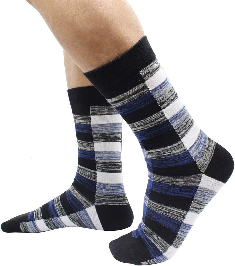 TOEJYJ Mens Fun Dress Socks, Pattern Funny Casual Socks Pack, Colorful Striped Cotton Novelty Socks Size 10-13 - Image 3