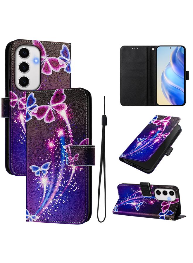 اس-توب جراب هاتف جلدي بنمط رسم فني ملون لهاتف Samsung Galaxy S24 FE 5G - Image 1