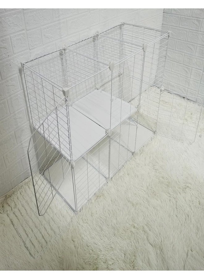 FDSDEFEN Cat Cage Indoor DIY Cat Playpen Detachable Metal Wire Kennels Indoor Cat Enclosures DIY Cat Playpen Metal Kennel (3/2-Tier) - Image 4