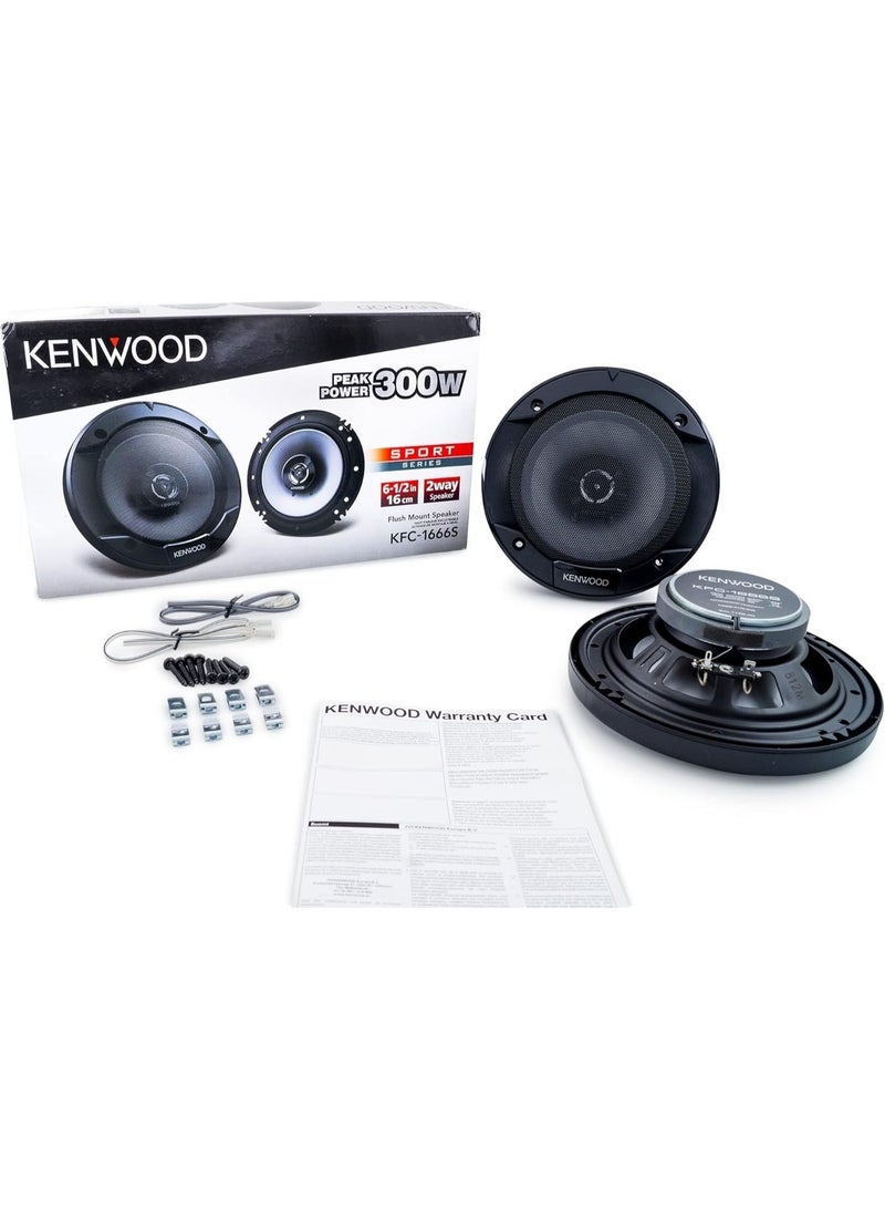 Kenwood KFC-S1666 6.5 Inch 2-Way Coaxial Car Speakers – 300W Peak Power Stage Sound Series - Image 1