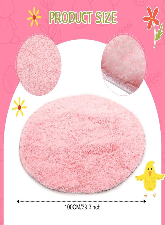 Woanger Princess Castle Play Tent Round Shaggy Area Rug Set Room Decor 39 x 39 Inch Circle Fluffy Plush Cute Rugs for Bedroom Foldable Tent for Kids Girls Indoor Outdoor Pet Living Room (Heart Style) - Image 3