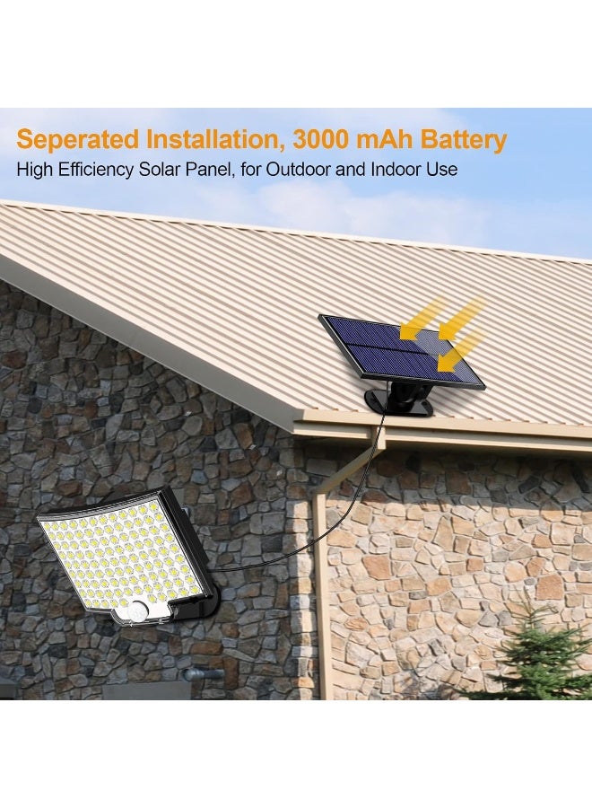 KERNOWO Solar Lights Outdoor, 106 LED 3000LM Solar Powered Motion Sensor Flood Lights with Remote, Dusk to Dawn Led Solar Security Wall Lights with 16.5Ft Cable IP65 Waterproof for Outside, Garage, 1 Pack - Image 2
