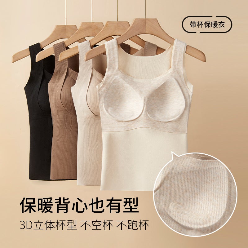 Autumn Winter Velvet Warm Vest Wool Silk Thermal Women Black - Image 5