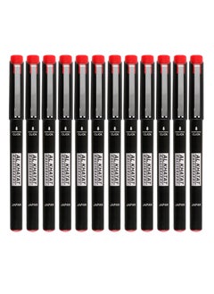 Al Khatat 12-Piece Calligraphy Pen 2mm Tip Red Ink  - Image 1