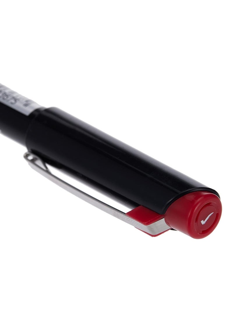 Al Khatat قلم خط عربي 12 قطعة طرف 2 مم حبر أحمر - Image 2