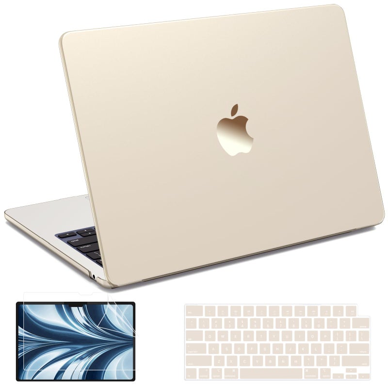 B BELK Compatible with 2026 2025-2022 MacBook Air 13 inch Case, [100% Official Color] Sturdy Cover for Mac Air 13.6" A3449 A3240 A3113 A2681 M5 M4 M3 M2 + Keyboard&Screen Protector, Starlight Clear - Image 1