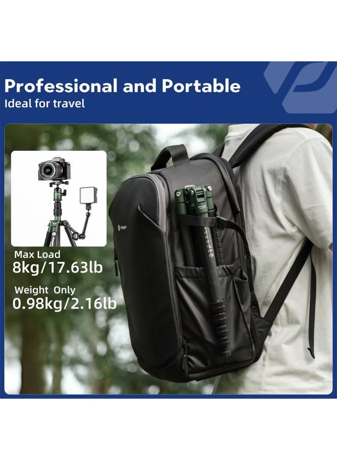 Fotopro 59" Carbon Fiber Travel Tripod, Compact Camera Tripod with Metal Ball Head, Detachable Monopod with Quick Release Plate and Bag, Load up to 8KG/17.63lbs - Image 2