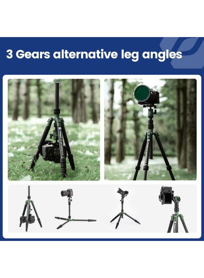 Fotopro 59" Carbon Fiber Travel Tripod, Compact Camera Tripod with Metal Ball Head, Detachable Monopod with Quick Release Plate and Bag, Load up to 8KG/17.63lbs - Image 4