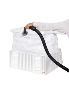 COMPACTOR Space Saving Semi Rigid Zipper Closure Vacuum Storage Box White and Clear 210 L RAN7512  - Image 2