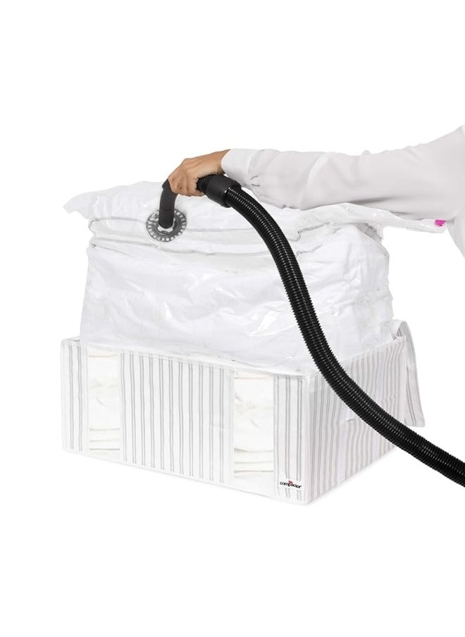 COMPACTOR Space Saving Semi Rigid Zipper Closure Vacuum Storage Box White and Clear 210 L RAN7512  - Image 2