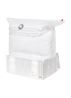 COMPACTOR Space Saving Semi Rigid Zipper Closure Vacuum Storage Box White and Clear 210 L RAN7512  - Image 1