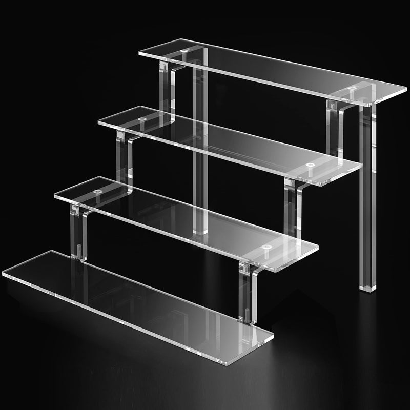 Kcrystenia Kcrystenia Perfume Organizer 12 Acrylic Display Stand Shelf for Perfume Cologne Makeup Clear Display Shelves 4 Tier Acrylic Risers Cologne Stand for Wedding Party Birthday 1 Pack 