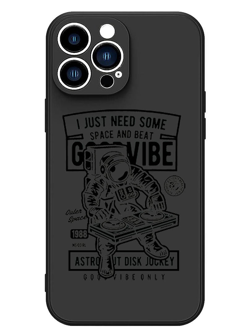 Theodor Protective Slim Fit Case Liquid Silicone Cover with Full Body Protection Anti-Scratch Shockproof Case For iPhone 13 Pro Black  - Good vibe white copy - Image 1