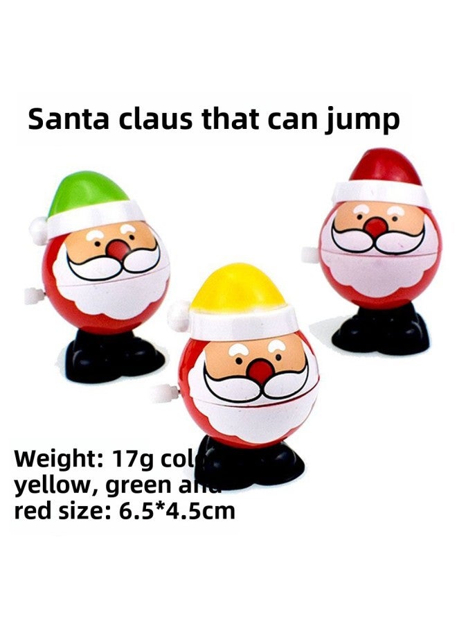 Cute Santa Claus Walking Shaking Head Snowman Toy Chain Buck Deer Gift Winding Up Toy/gift-Color:Jumping Santa Green  - Image 1