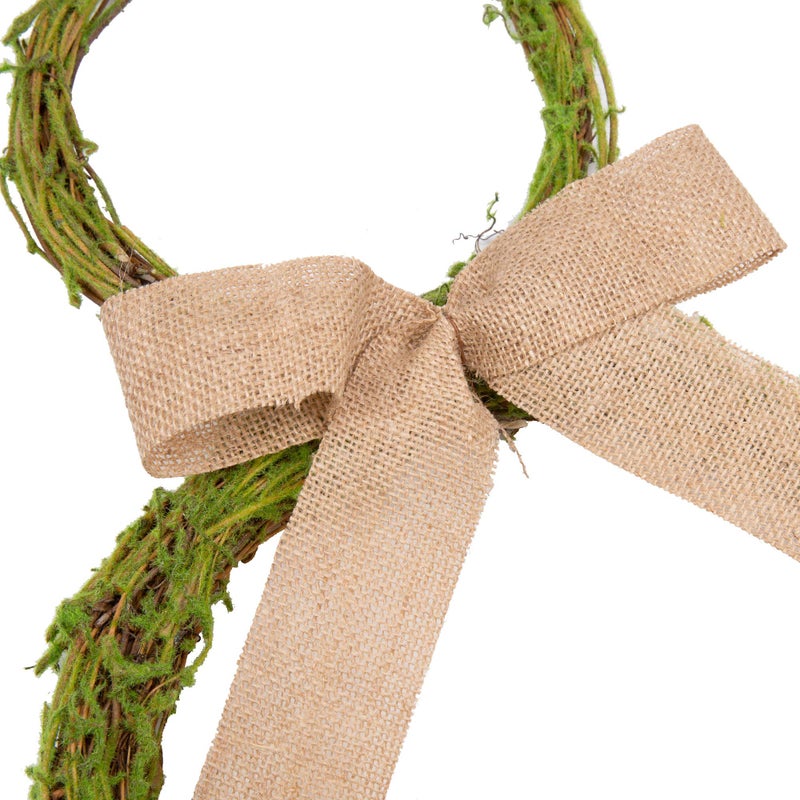 VGIA 27 Inch Artificial Easter Wreath with Moss and Burlap Bow Spring Bunny Wreath for Front Door Easter Decorations for Home - Image 4