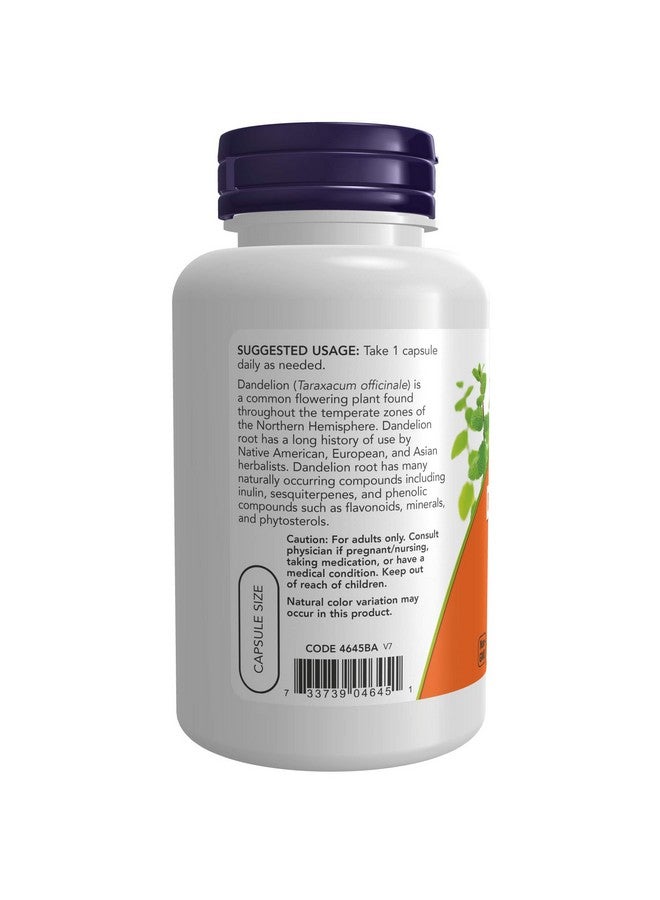 now Supplements Dandelion Root (Taraxacum Officinale) 500 Mg Herbal Supplement 100 Veg Capsules - Image 4