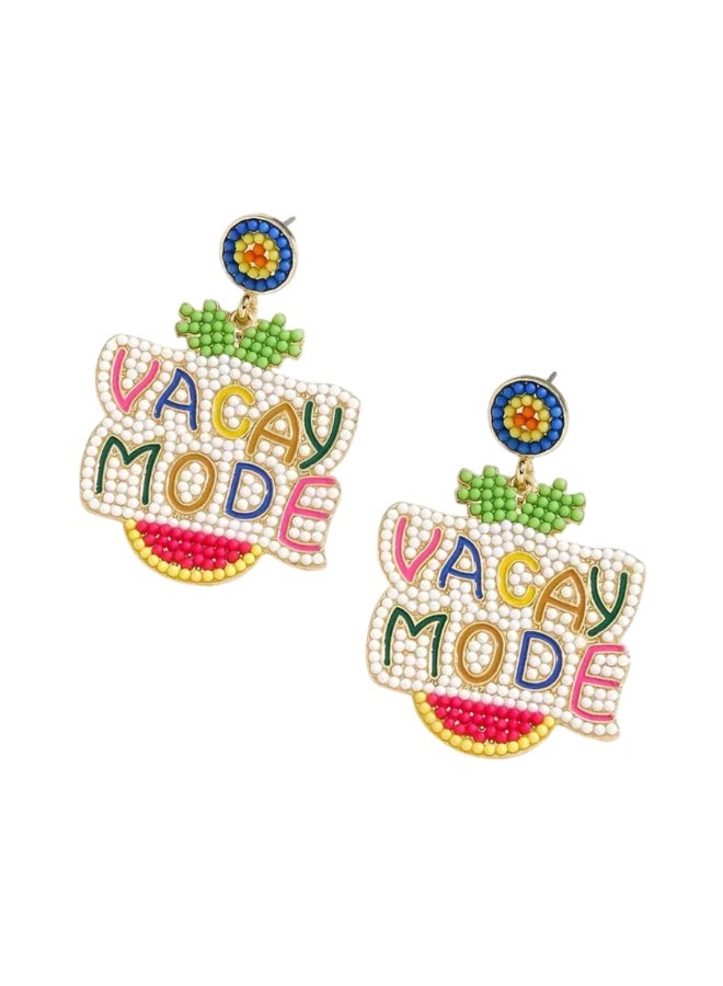 Just Pretty Corner Spring and Summer Bohemian Rice Bead vacay mode Earrings - Image 1
